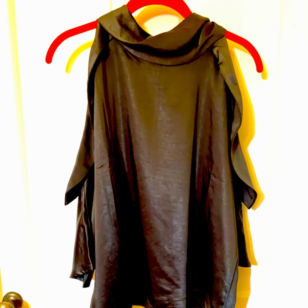 Black satin top